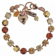 Mariana Caramel Rose Gold Plated Metallic Golden Shadow Tennis Crystal Bracelet