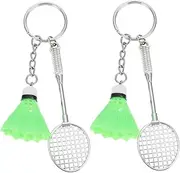 Generic Badminton Racket Key Rings Lightweight Sports Style Pendants for Keys Bags and Mobile Phones Durable Badminton Ball Accessories with Chain and Connectors
