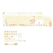 ANYMOB Keycap Keyboard Yellow 131 Keys Korean Dye Sublimation Touch Clicks Bag Pack