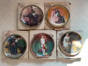 Set Of 5 Norman Rockwell Plates 1854 Edwin M Knowles Fine China Free Shipping