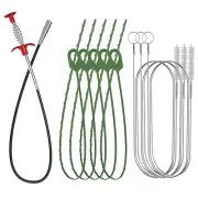 35.5 Inch Drain Clog Remover Tool 30 Inch Sink Snake and 59 Inch Tube Brush Set