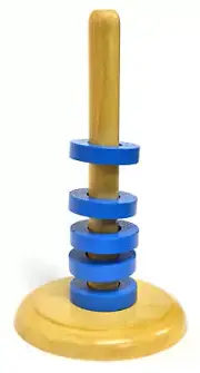 Eisco Labs Floating Ring Magnet Set with Wooden Base - 5 Magnets, 5.9" Height