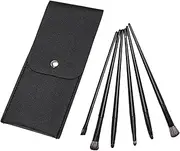6PCS Eye Makeup Brush Set with Storage Bag, Angled & Blending Brushes for Precise Eyeshadow Application, Smudging & Defining - Black, Essential Beauty Tools for Flawless Makeup Looks