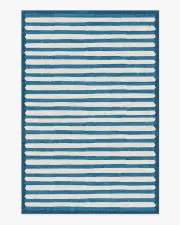 185' x 275' | Machine Washable Runner Rug | Kid & Pet Friendly | Indoor Rug | Elin Stripe Indigo Rug by goop | Ruggable