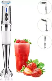 Cordless Immersion Blender Handheld: Powerful Rechargeable Electric Hand Blender