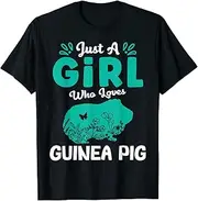 [X.Style] Just A Girl Who Loves Guinea Pigs Cute Cavys for Girls ds905 T-Shirt Black