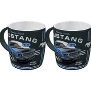 2PK Nostalgic-Art Ceramic Mug Ford Mustang 1969 Mach 1 9x9cm - Blue
