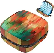 Period Bag,Sanitary Napkin Storage Bag,Abstract Geometric Colored Lattice Pattern,Tampon Holder for Purse