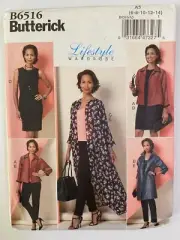 Butterick Sewing Pattern B6516 - Misses Jacket, Dress & Pants - 6-14 - Uncut