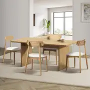 Oikiture 1.8m Dining Table and Chairs Wooden Furniture Set of 5 Kitchen Resturante