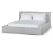 Castillo Queen Sized Bed Frame - Pepper Boucle