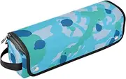 [sanluoli] Hair Tool Travel Bag for Women with Iron Mat Curling Iron Travel Holder Storage Bag Dots Art Doodle Green Travel Essentials for Women