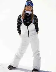 Roxy L113103 Womens White Rowley X Roxy Insulated Bib Pants Size M