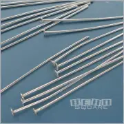 Solid Sterling Silver Flat Head Wire Pin T-Pins, DIY Charm Beads [Choose Size]