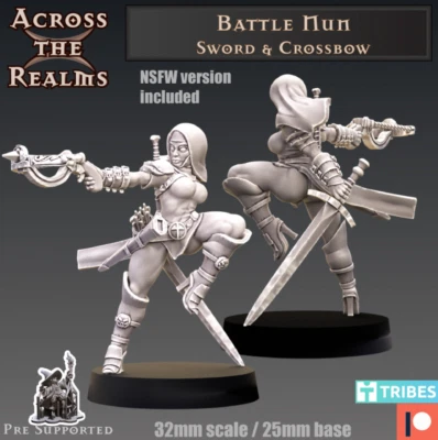 DnD Battle Nun Sword & Crossbow NSFW model