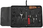 Bonsai Tool Kit - Bonsai Tools Set, 10 Garden Plant Trimming Kit with Scissors and Heavy Duty Nylon Case, Gardening Tools Set | Portable Garden Yard Care Tools for Garden