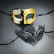 Couple's Halloween Masquerade Masks Cosplay Props Roman Venetian Mardi Gras Mask