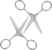 OATIPHO 2pcs Small Eyebrow Scissors Rounded Tip Stainless Steel Eyebrow Trimming Tool for Precision Grooming for Nose Hair Beard Safe for All Ages