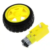 4Pcs Smart Robot Car Plastic Tire Tyre Wheel +4Pcs DC 6V Gear Motor For Arduino