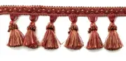 Tassel Fringe Trim 3.5" for Drapery Curtains Upholstery Pillows/ Red mix w Gold
