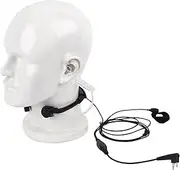 Pdflie 2 Pin M1 Tactical Military Thorat Microphone Bone Conduction Headset Neck Mic for Motorola Walkie Talkie Two Way Radio