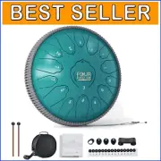Elegant Malachite 13" Steel Tongue Drum - Ethereal Sound & Perfect for Gifting