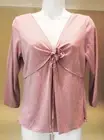 MAX STUDIO MAUVE RAYON POLYESTER 3/4 SLEEVE BABYDOLL BLOUSE TOP L MADE USA NEW