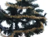 Christmas Holiday Xmas Gold White Frosted Tree Decoration Garland 50 ft NEW