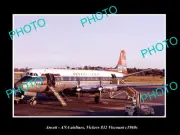 OLD LARGE HISTORIC PHOTO OF ANSETT ANA AIRLINES AEROPLANE VICKERS VISCOUNT c1960