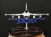 F16 Jet Fighter Custom Cake Topper Personalized Airplane Cake Topper