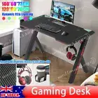 Gaming Desk Carbon Fiber Desktop Dimmable RBG LED Lighted Computer Laptop Table