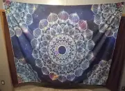 Tapestry mandala celestial Trippy Psychedelic 7.5 x 6ft XL size