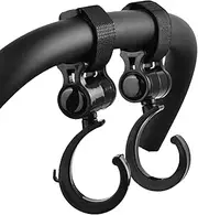 Baby Stroller Hooks - 360 Degree Rotation Adjustable for Hanging Diaper Bags - Multipurpose for Grocery Shopping Bags, Stroller Accessories, Clips, Straps