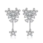 2PCS Copper Fashion Jewelry Cute Snowflake Flower Stud Earrings Girls Hanging Earrings