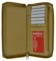 Tan Ladies Genuine Leather Credit Card Checkbook Holder Zip Around Wallet