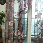 Restaurant Curtain Panel Drape Tulle Voile Wall Coffee shop Decoration