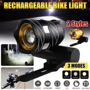15000LM Front Back Headlight Bicycle Light LED Rechargable Bike USB Waterproof
