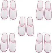 Baluue Non-slip Disposable Slippers 5 Pairs for Guests Spa Hotel Home Salon Wedding Slippers Women Men Size 43