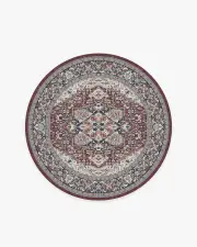 185' Round | Machine Washable Runner Rug | Kid & Pet Friendly | Indoor Rug | Hendesi Heriz Bordeaux Rug | Ruggable