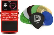 Boss RC-1 Loop Station Looper Pedal + D'Addario 1XVP4-5 Value Bundle