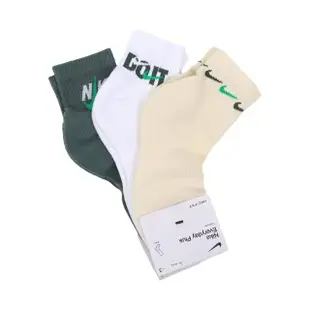 【NIKE 耐吉】中筒襪 Everyday Plus 綠 黃 白 緩震 速乾 透氣 休閒襪 襪子(DH3827-901)