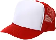 [MAGIC] Red White Trucker Hat Cap - Mesh
