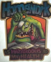 Homework Monster Screamin Gleamin Glitter Iron-On Decal Donruss Vintage Original