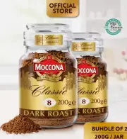 2 Jar MOCCONA Classic Dark Roast Instant Coffee Jar HALAL 200g DHL Shipping