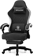 GTPLAYER Gaming, Office, Game Chair, Computer Chair with Pocket Spring Cushion, Linkage Armrests and Footrest, High Back Ergonomic Computer Chair with Lumbar Support Task Chair with Footrest (Black)