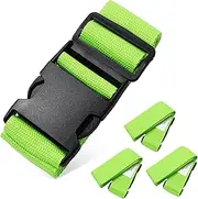 jojofuny 4pcs Adjustable Luggage Straps with Buckle Fluorescent Travel Suitcase Belts for Easy Identification Secure Attachment Durable Travel Accessories