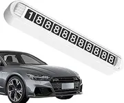 Car Parking Number Plate - Stable Car Temporary Parking Card Plate - Rotating Dashboard Phone Number Plate, Green Fluorescent Numbers Auto Accessories for Temporary Stop