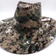 Green Digital Camouflage Stitched Cowboy Hat w/Toggle Adjuster