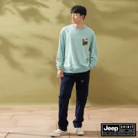 在飛比找momo購物網優惠-【JEEP】男裝 經典斜紋素面口袋工作褲(深藍)