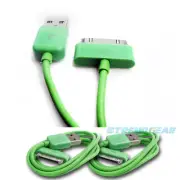 2PCS 6FT USB SYNC DATA POWER CHARGER CABLES IPAD IPHONE IPOD CLASSIC NANO GREEN